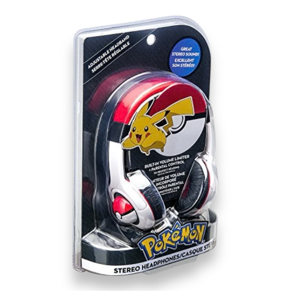 🧸2/$10🧩3/$12 NWT Pokémon Pokeball Wired Over Ear Kids Headphones - Picture 5 of 11